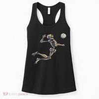 Volleyball Skeleton Women Volleyball Player Halloween Women's Tank Top thumb 0