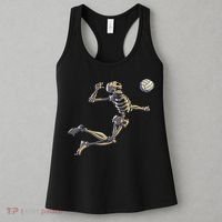 Volleyball Skeleton Women Volleyball Player Halloween Women's Tank Top thumb 3