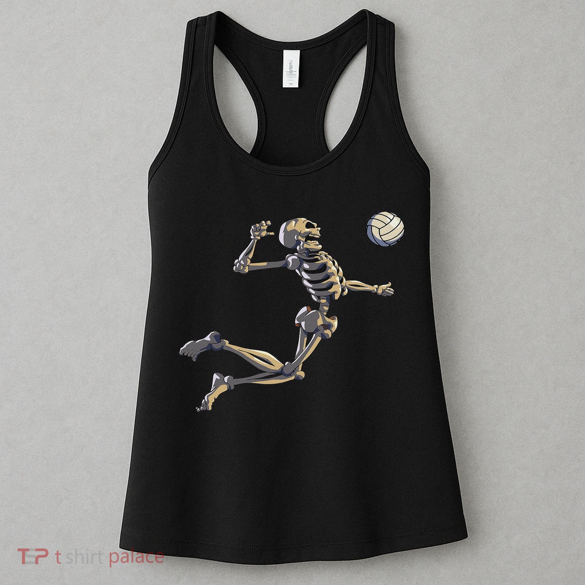 Volleyball Skeleton Women Volleyball Player Halloween Women's Tank Top