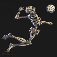 Volleyball Skeleton Women Volleyball Player Halloween Women's Tank Top thumb 5