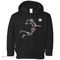 Volleyball Skeleton Women Volleyball Player Halloween Toddler Hoodie thumb 0