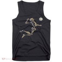 Volleyball Skeleton Women Volleyball Player Halloween Tank Top thumb 0
