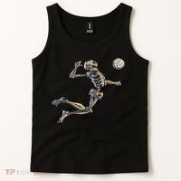 Volleyball Skeleton Women Volleyball Player Halloween Tank Top thumb 2