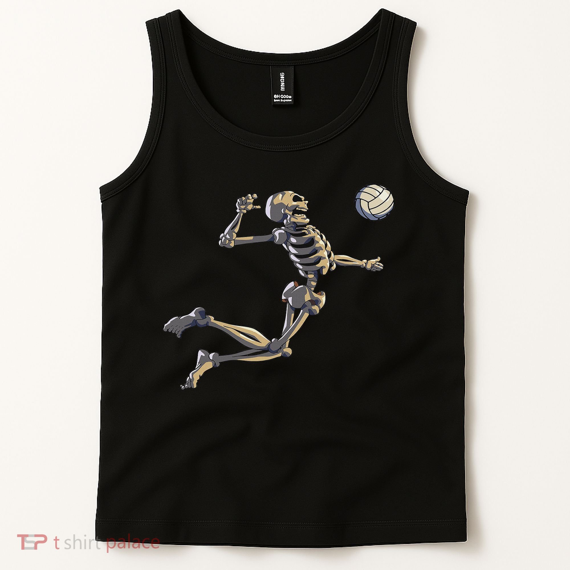 Volleyball Skeleton Women Volleyball Player Halloween Tank Top