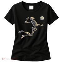 Volleyball Skeleton Women Volleyball Player Halloween Women's T-Shirt thumb 0