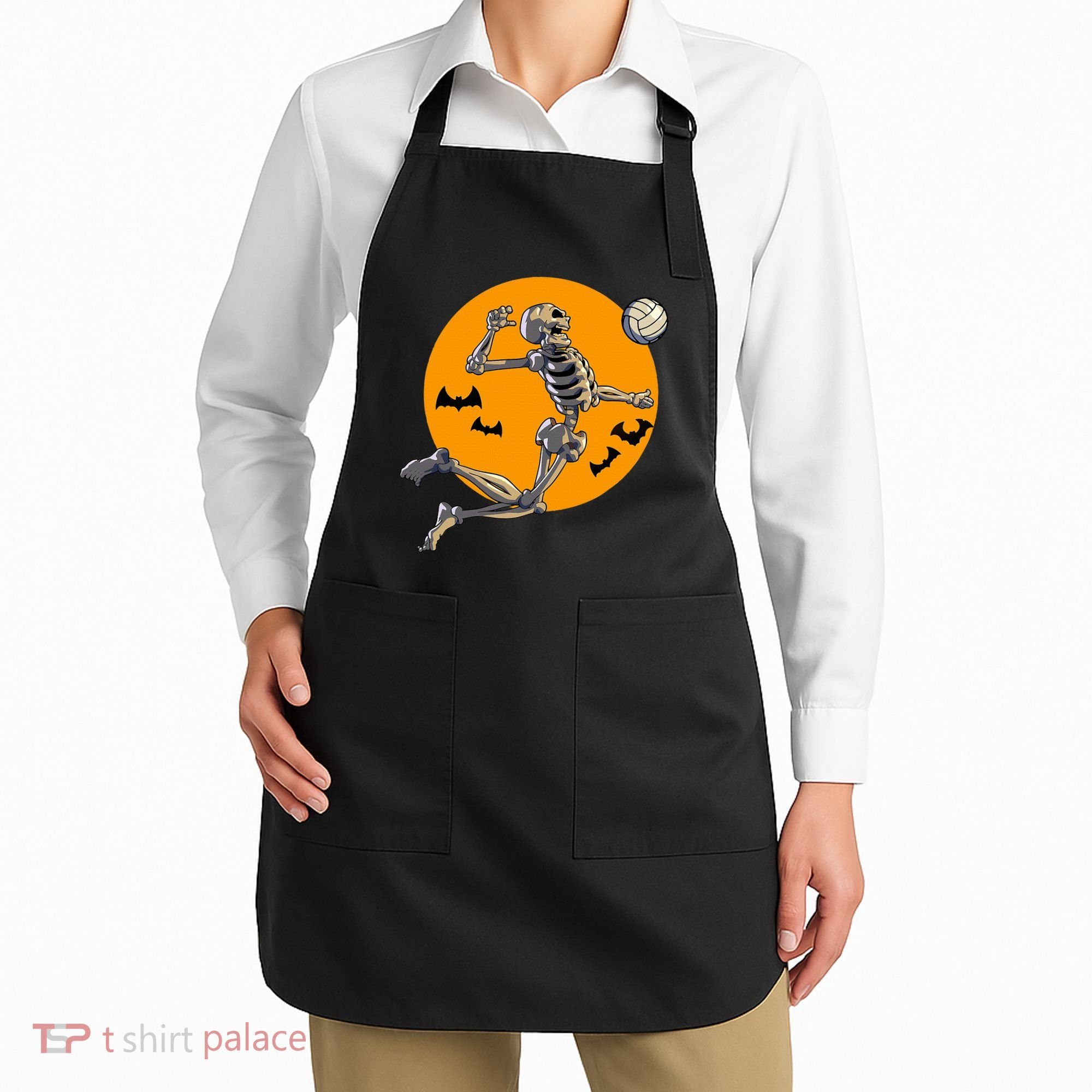 Volleyball Skeleton Women Volleyball Player Apron