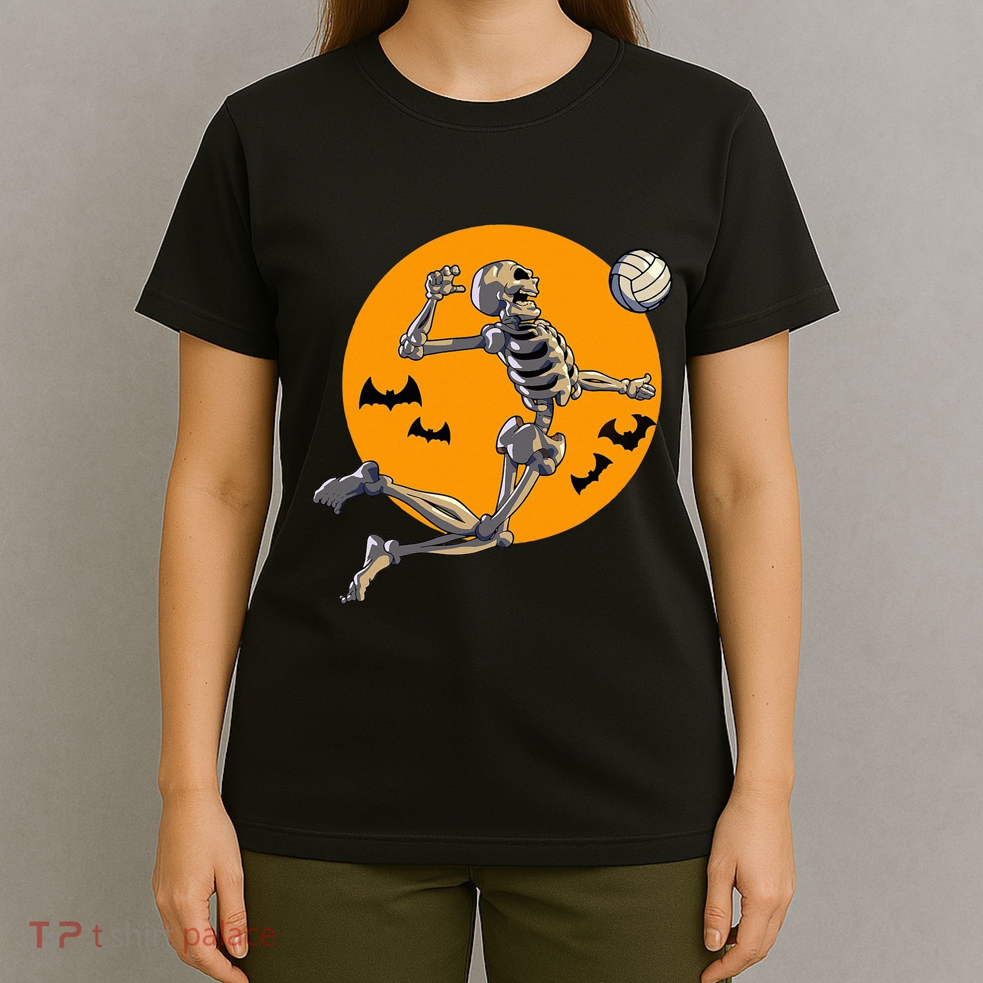 Volleyball Skeleton Women Volleyball Player T-Shirt
