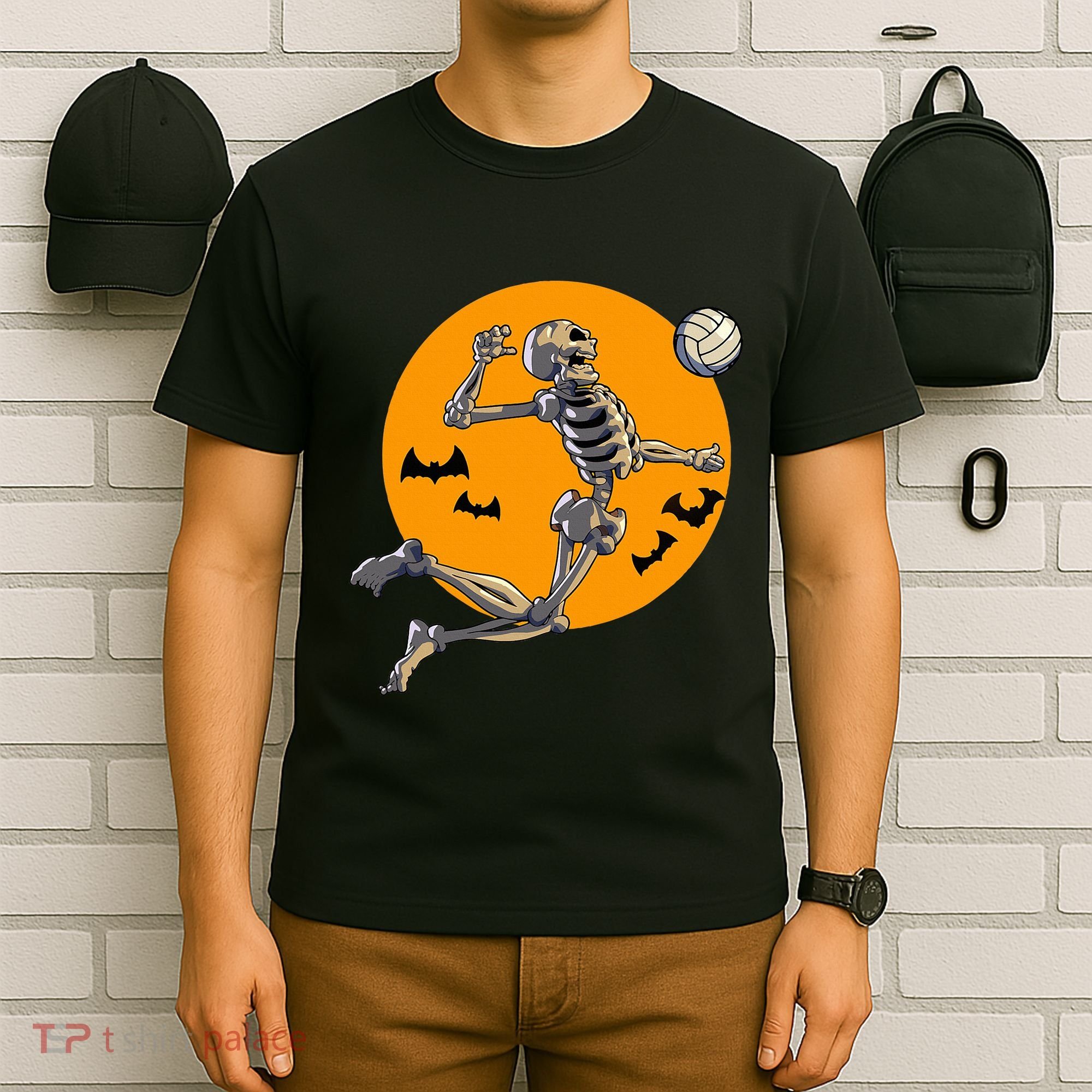 Volleyball Skeleton Women Volleyball Player T-Shirt