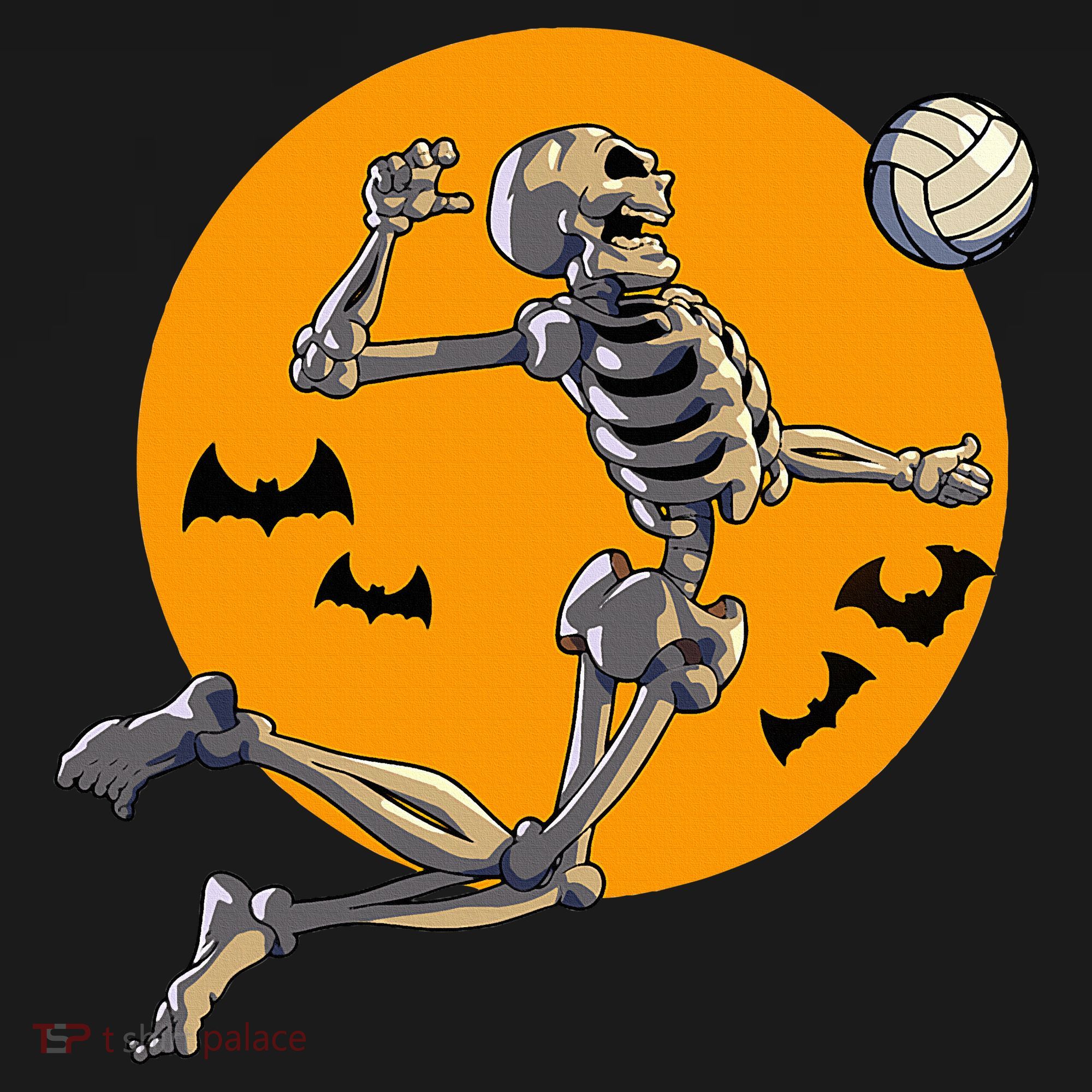Volleyball Skeleton Women Volleyball Player T-Shirt