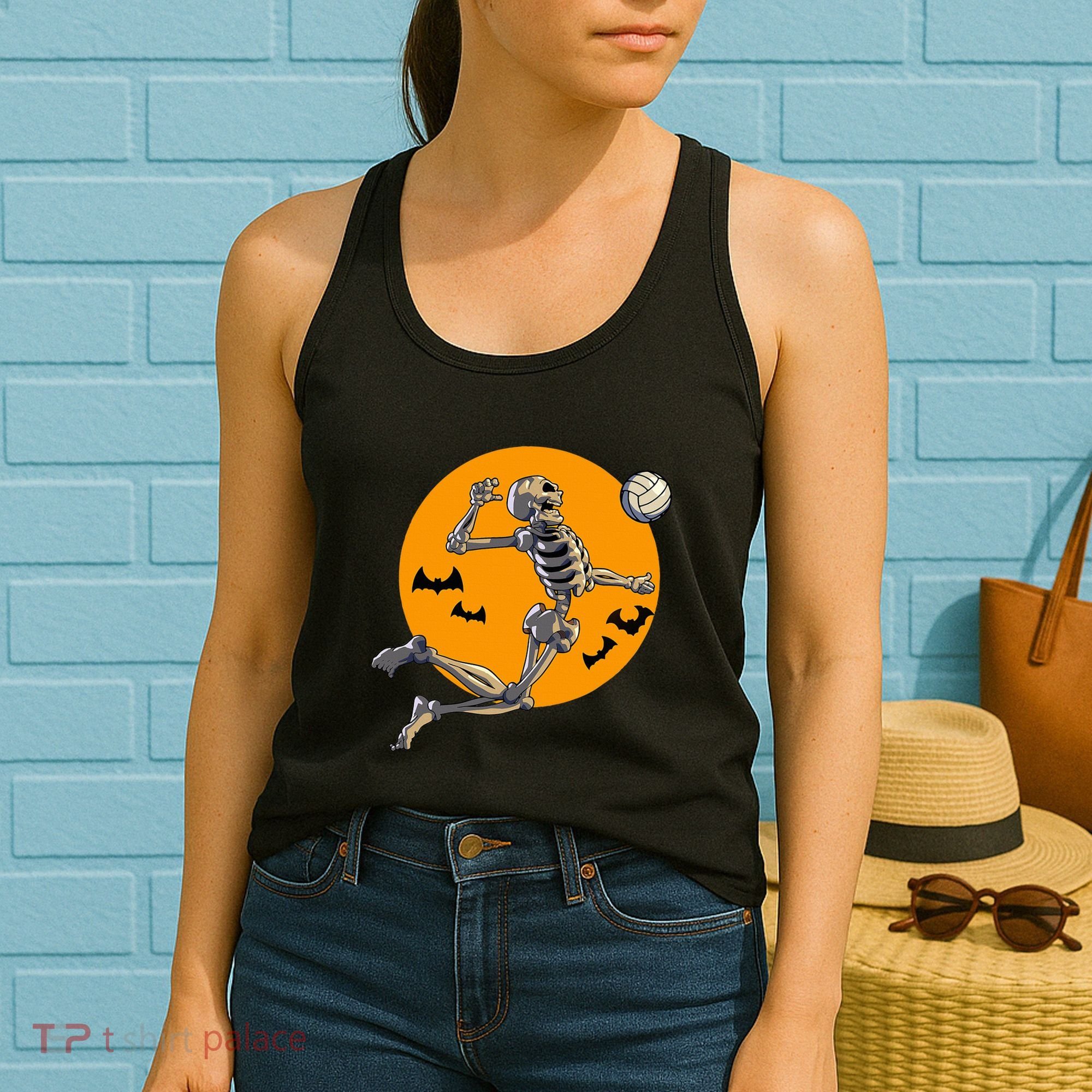 Volleyball Skeleton Women Volleyball Player Women's Tank Top