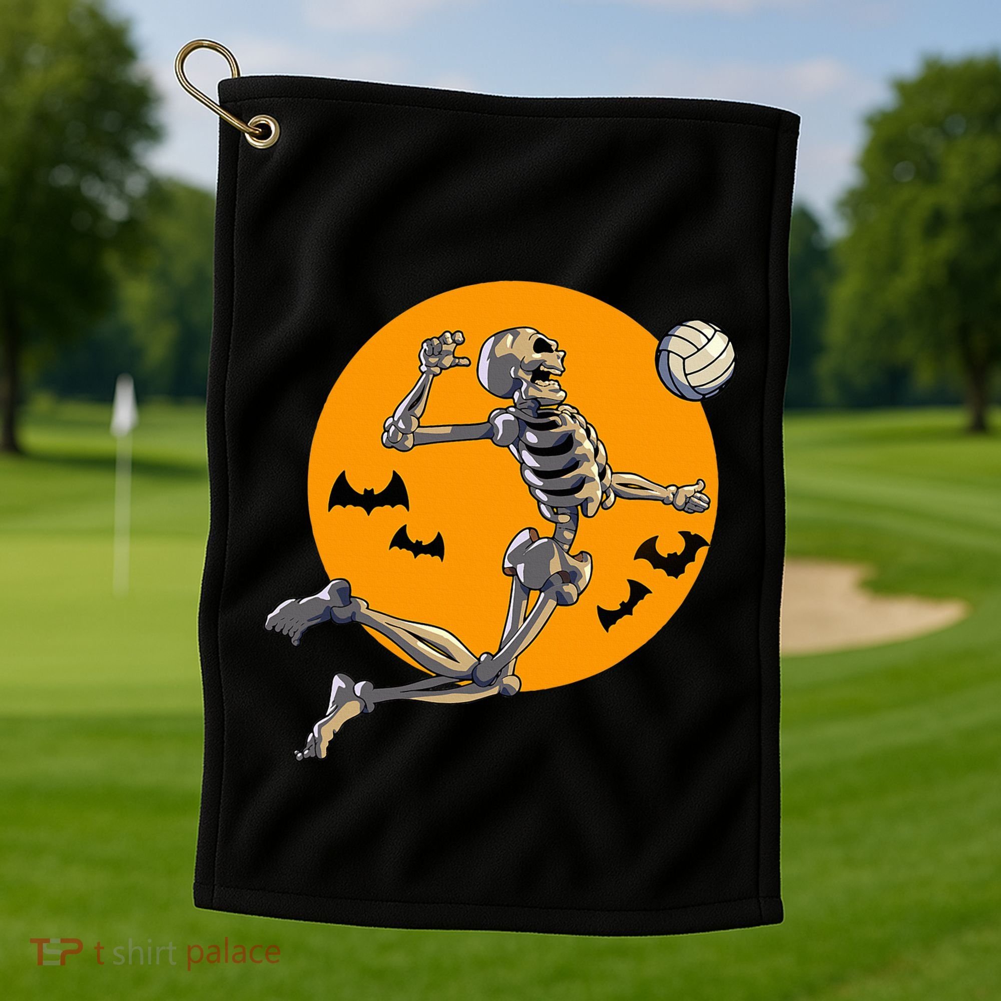 Volleyball Skeleton Women Volleyball Player Golf Towel