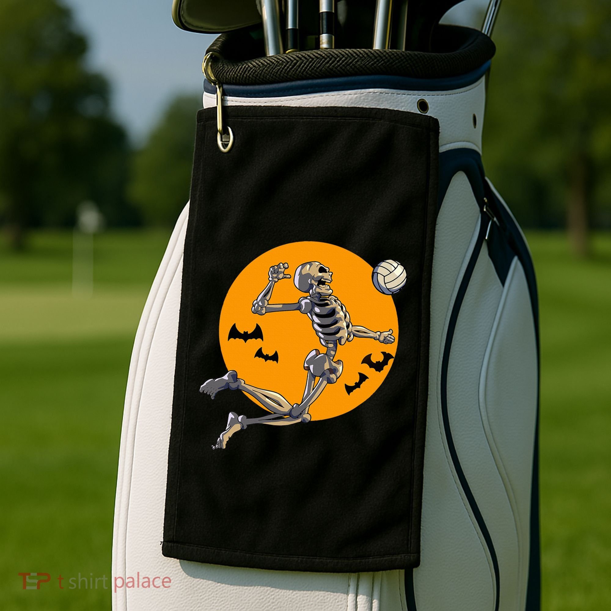 Volleyball Skeleton Women Volleyball Player Golf Towel
