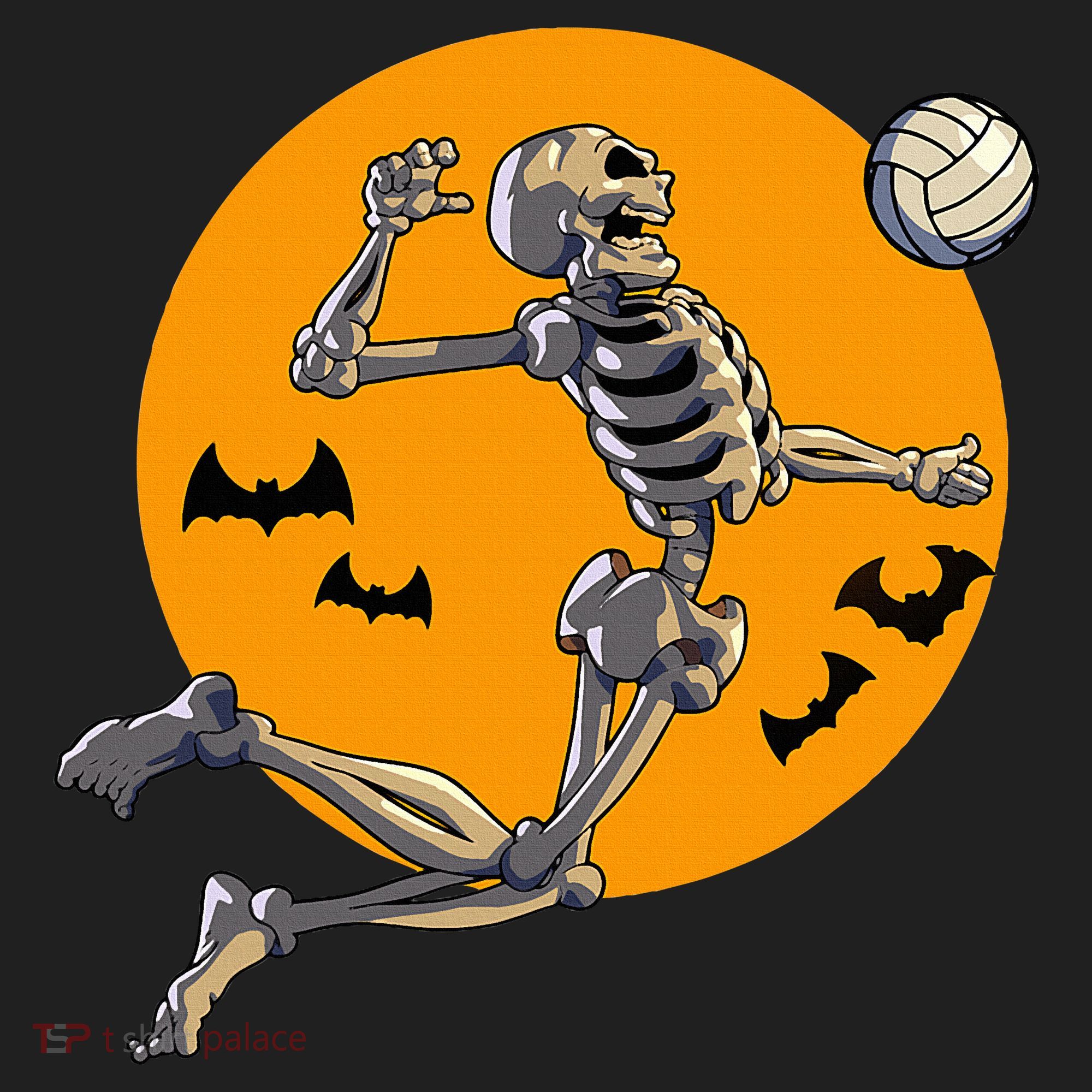Volleyball Skeleton Women Volleyball Player Golf Towel