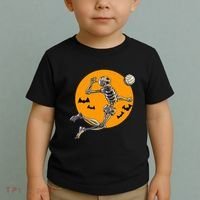 Volleyball Skeleton Women Volleyball Player Toddler T-Shirt thumb 2