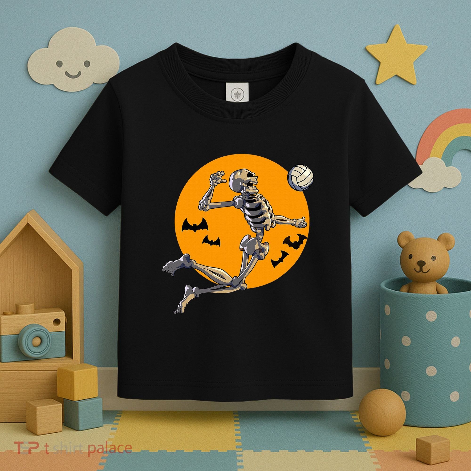 Volleyball Skeleton Women Volleyball Player Toddler T-Shirt