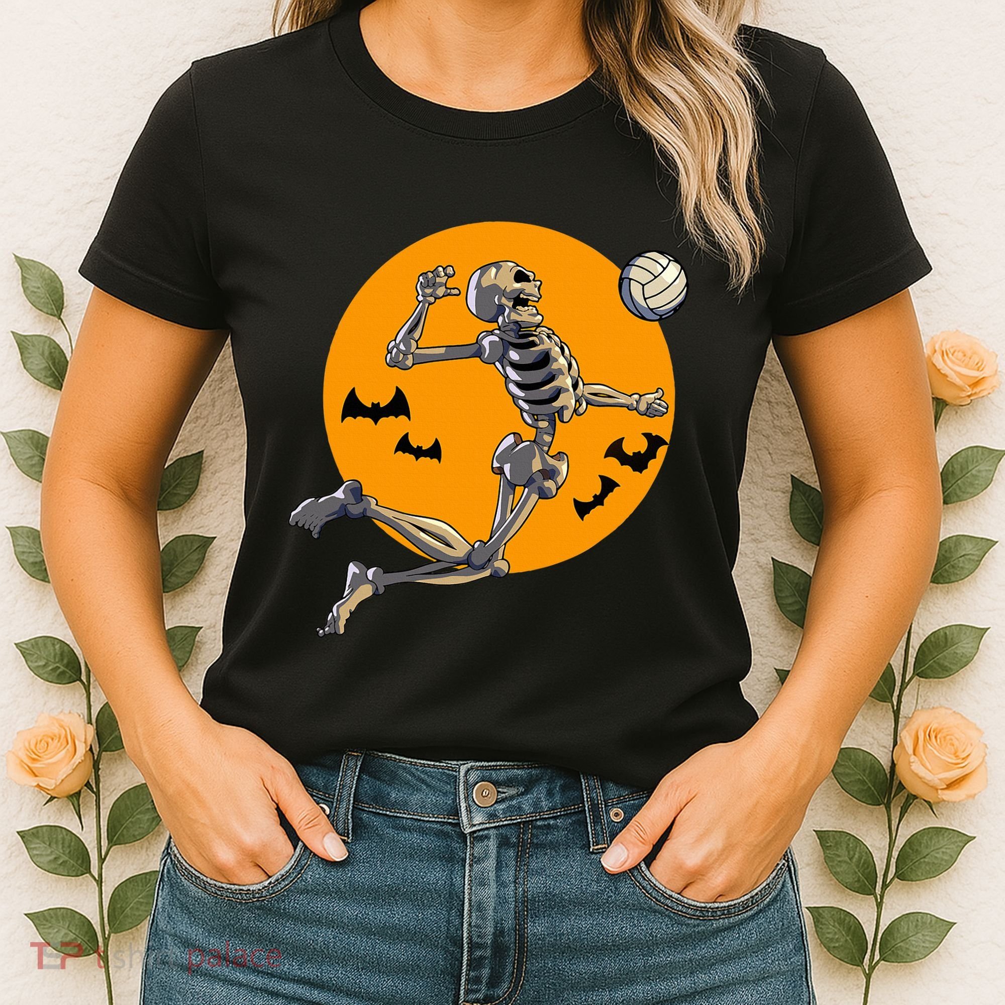 Volleyball Skeleton Women Volleyball Player Women's T-Shirt