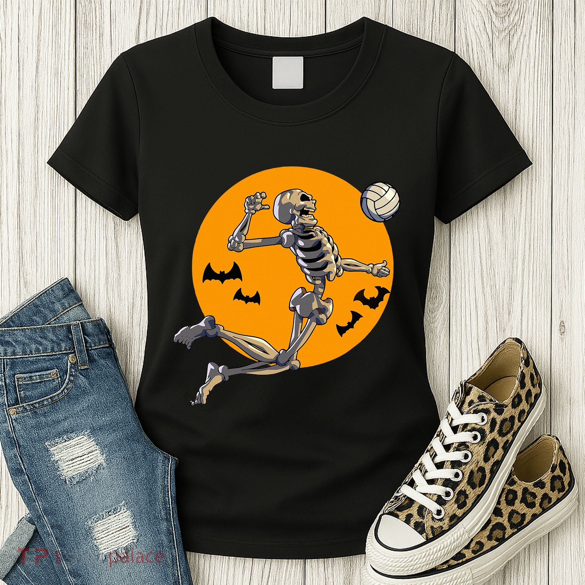 Volleyball Skeleton Women Volleyball Player Women's T-Shirt