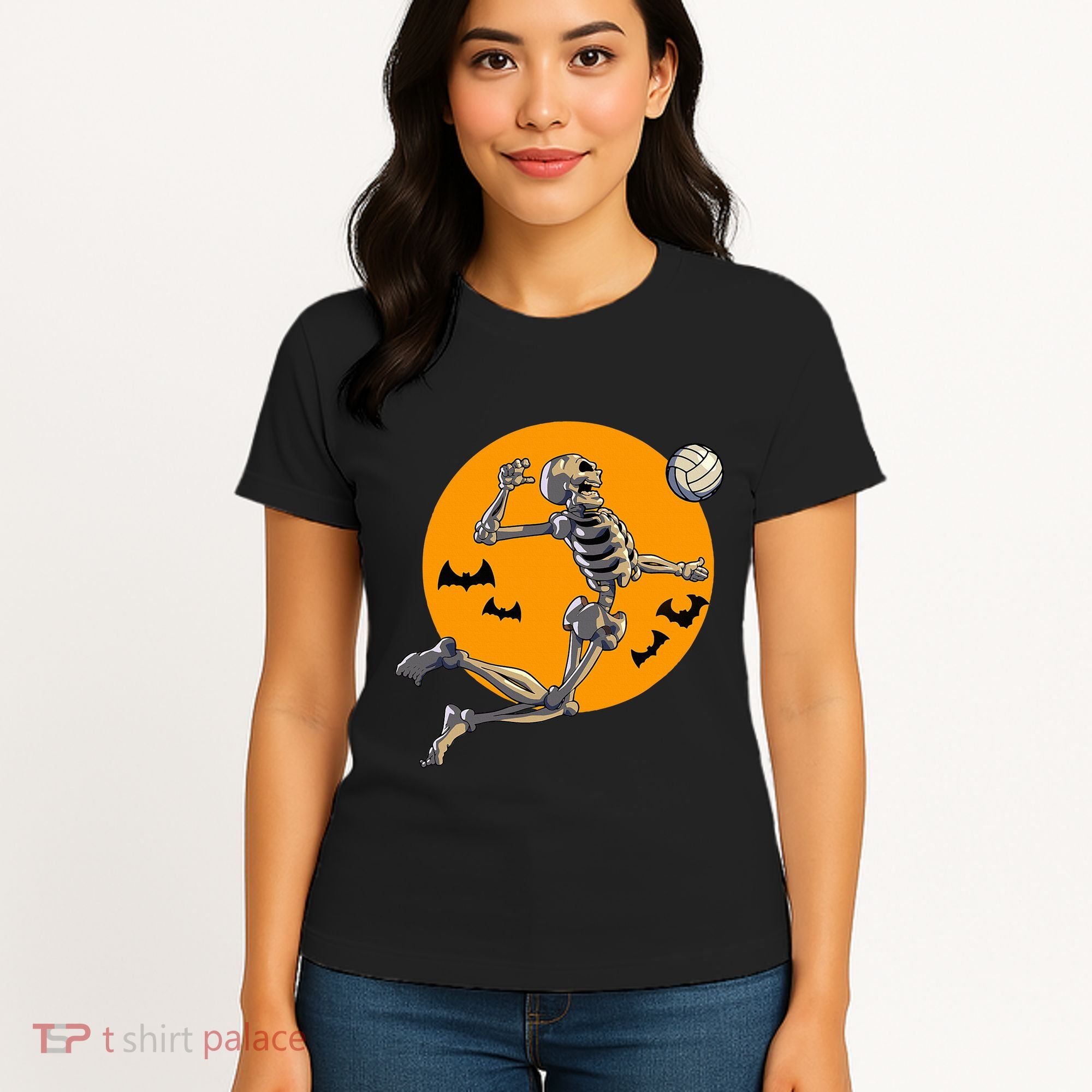 Volleyball Skeleton Women Volleyball Player Women's T-Shirt