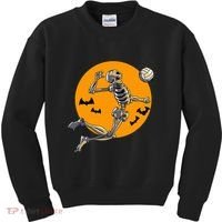 Volleyball Skeleton Women Volleyball Player Kids Sweatshirt thumb 0