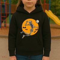 Volleyball Skeleton Women Volleyball Player Kids Hoodie thumb 3