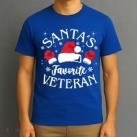 Veteran Santa Xmas Santa's Favorite Veteran Santas Favorite Great Gift T-Shirt thumb 3