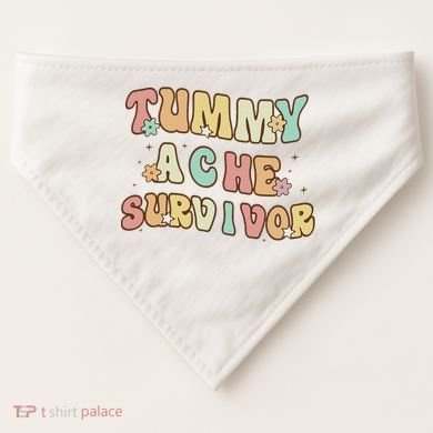 Vintage Tummy Ache Survivor USA-Made Doggie Bandana