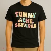 Vintage Tummy Ache Survivor Retro T-Shirt thumb 3