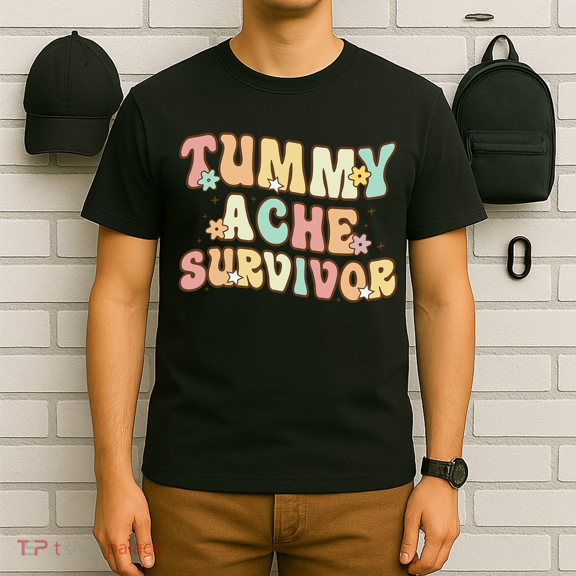 Vintage Tummy Ache Survivor Retro T-Shirt