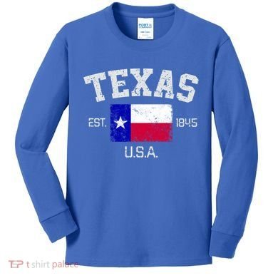 Vintage Texas Austin Est 1845 Souvenir Gift Cute Gift Kids Long Sleeve Shirt