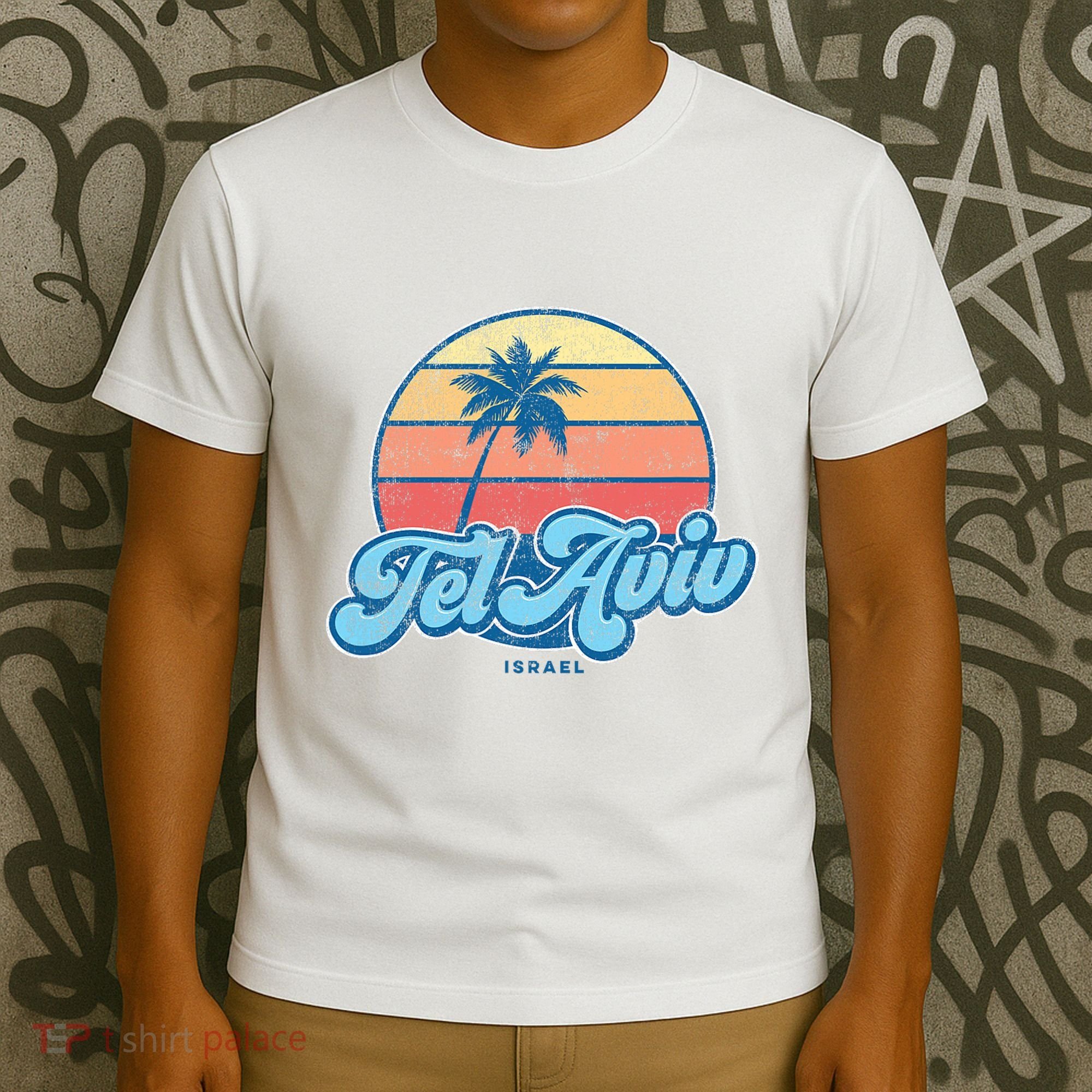 Vintage Tel Aviv Israel Classic 70s Retro Surfer T-Shirt