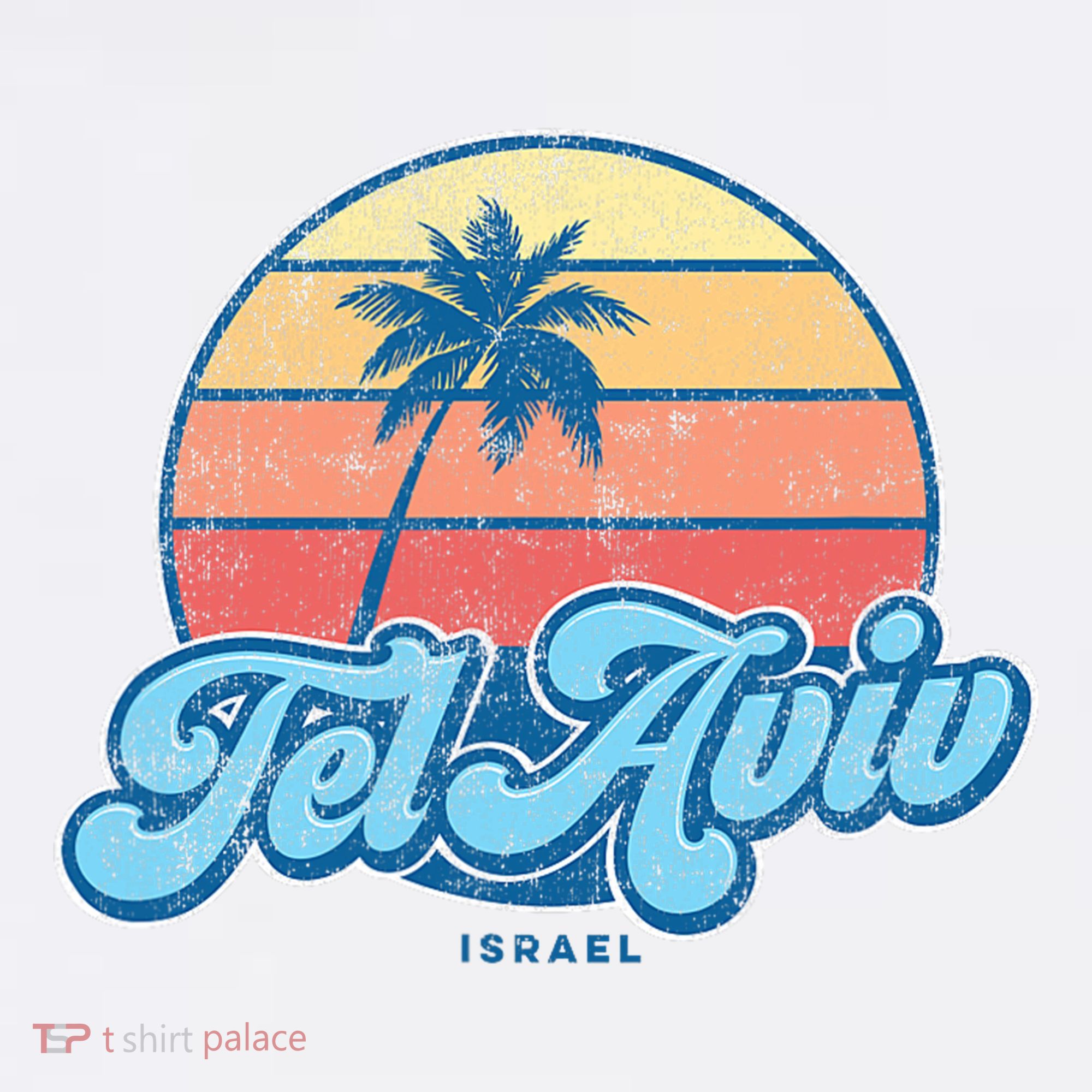 Vintage Tel Aviv Israel Classic 70s Retro Surfer T-Shirt