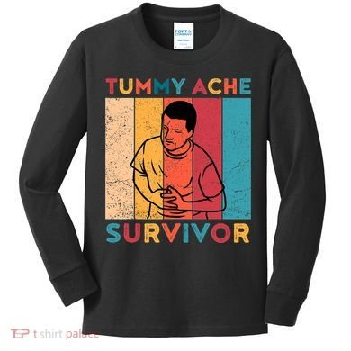 Vintage Tummy Ache Survivor Kids Long Sleeve Shirt