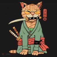 Vincent Trinidad Art Zoro Cat Warrior Women's Hoodie thumb 2