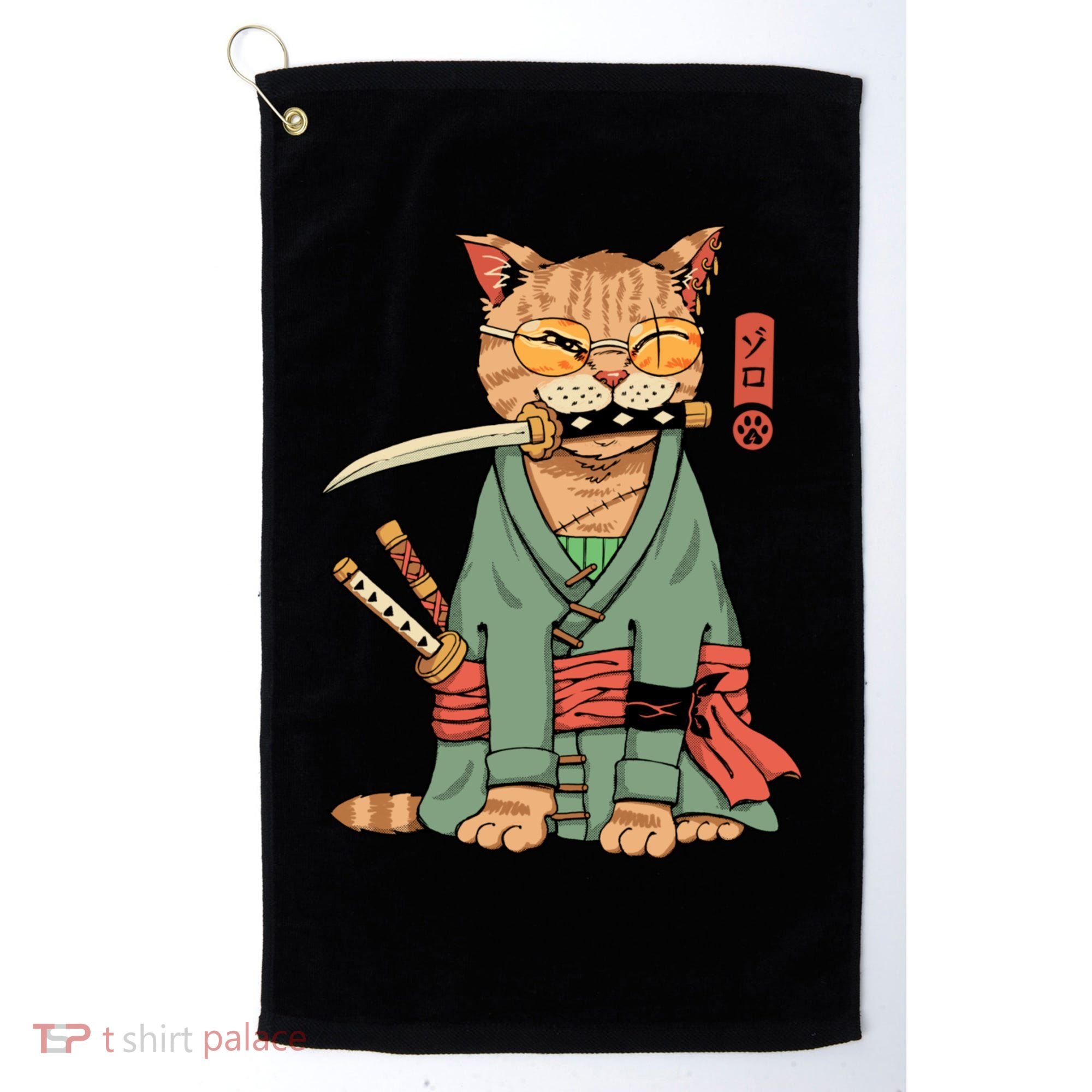Vincent Trinidad Art Zoro Cat Warrior Golf Towel