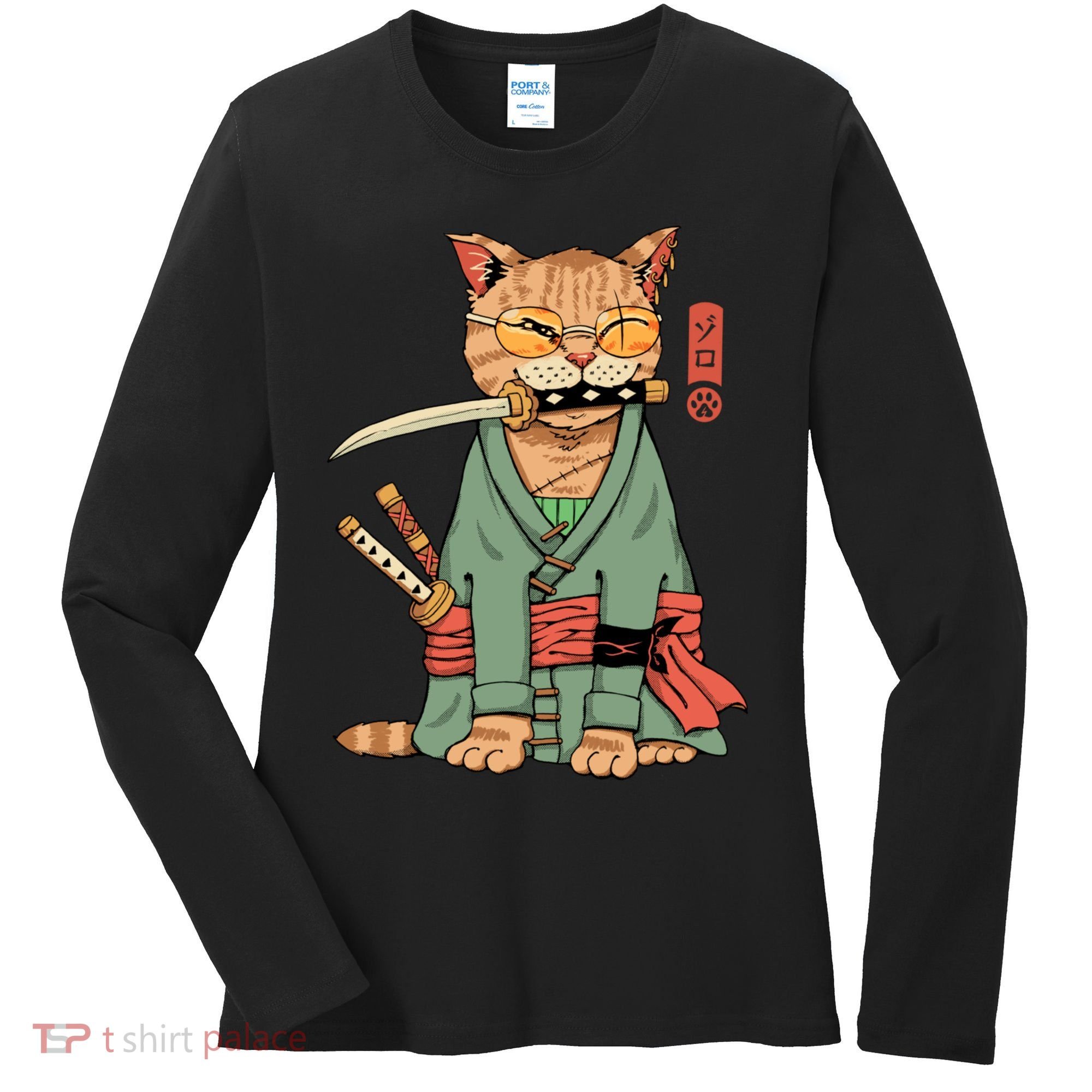 Vincent Trinidad Art Zoro Cat Warrior Women's Long Sleeve Shirt