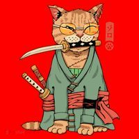 Vincent Trinidad Art Zoro Cat Warrior Santa Hat thumb 1