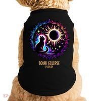 View Totality April 8 2024 Astronomy Cat Lover Solar Eclipse Doggie Tank thumb 0