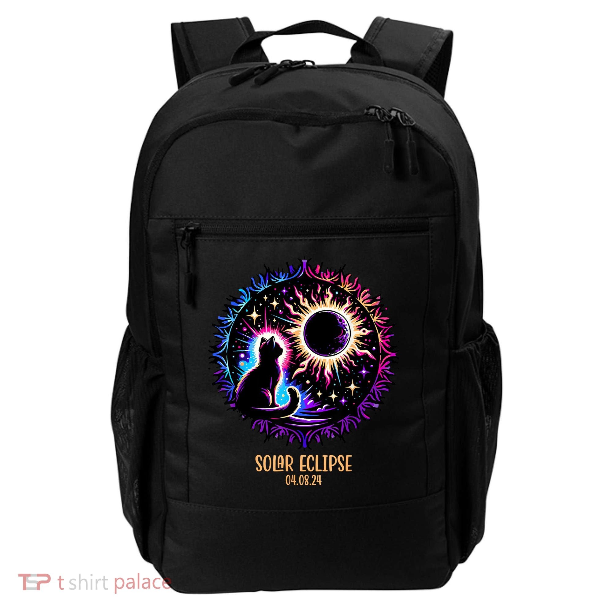 View Totality April 8 2024 Astronomy Cat Lover Solar Eclipse Backpack