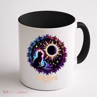 View Totality April 8 2024 Astronomy Cat Lover Solar Eclipse Coffee Mug thumb 1
