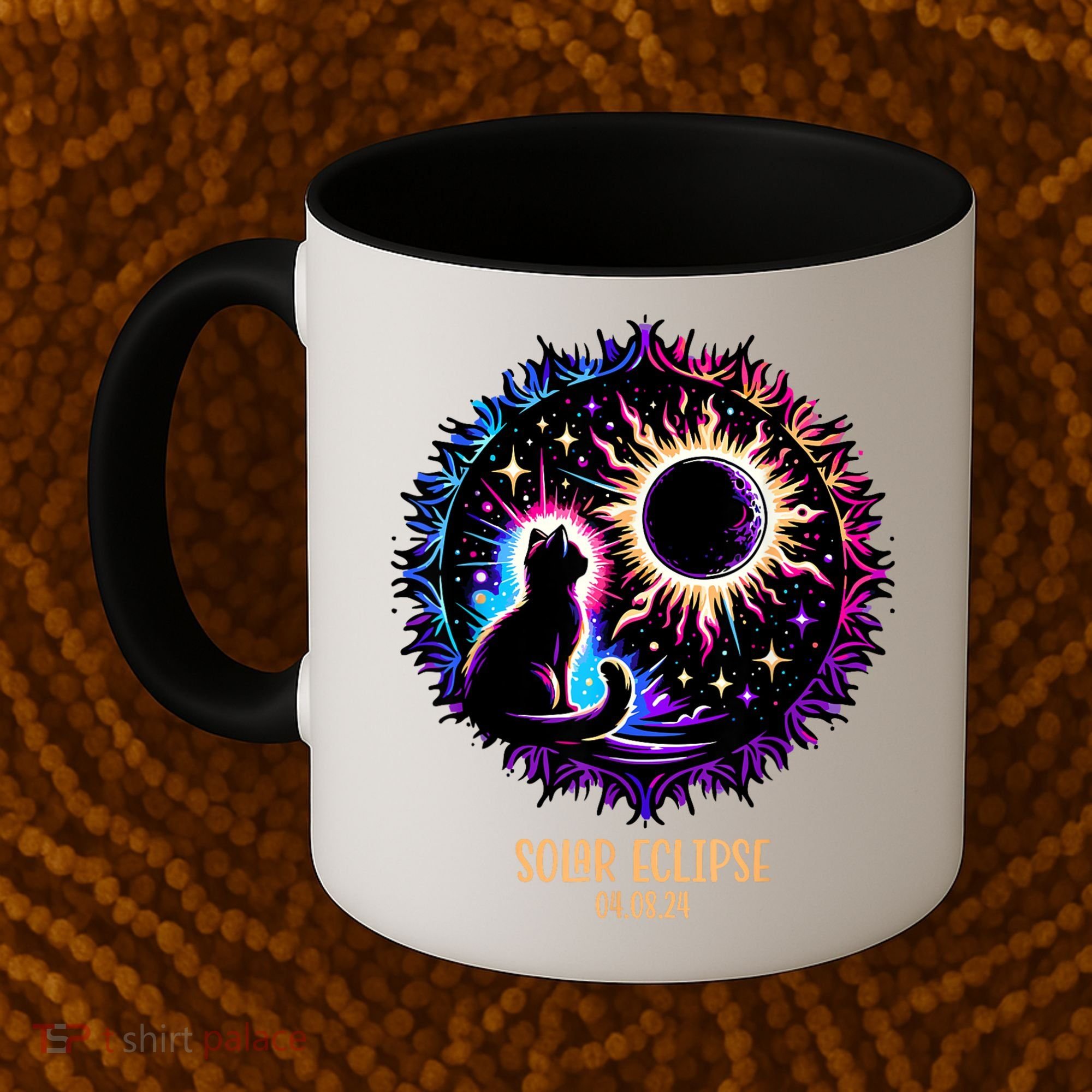 View Totality April 8 2024 Astronomy Cat Lover Solar Eclipse Coffee Mug