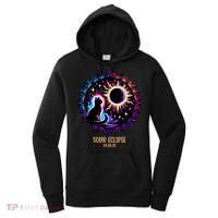 View Totality April 8 2024 Astronomy Cat Lover Solar Eclipse Women's Hoodie thumb 0