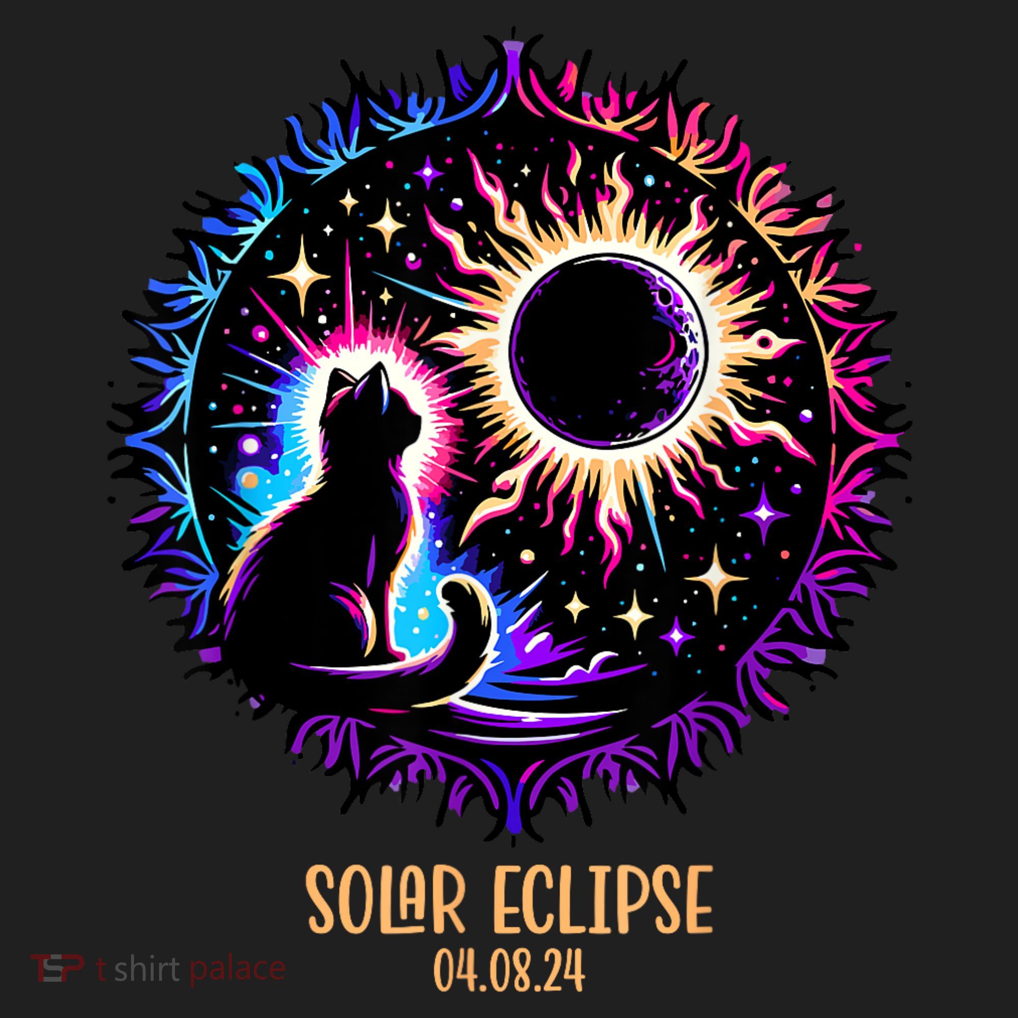 View Totality April 8 2024 Astronomy Cat Lover Solar Eclipse Golf Towel