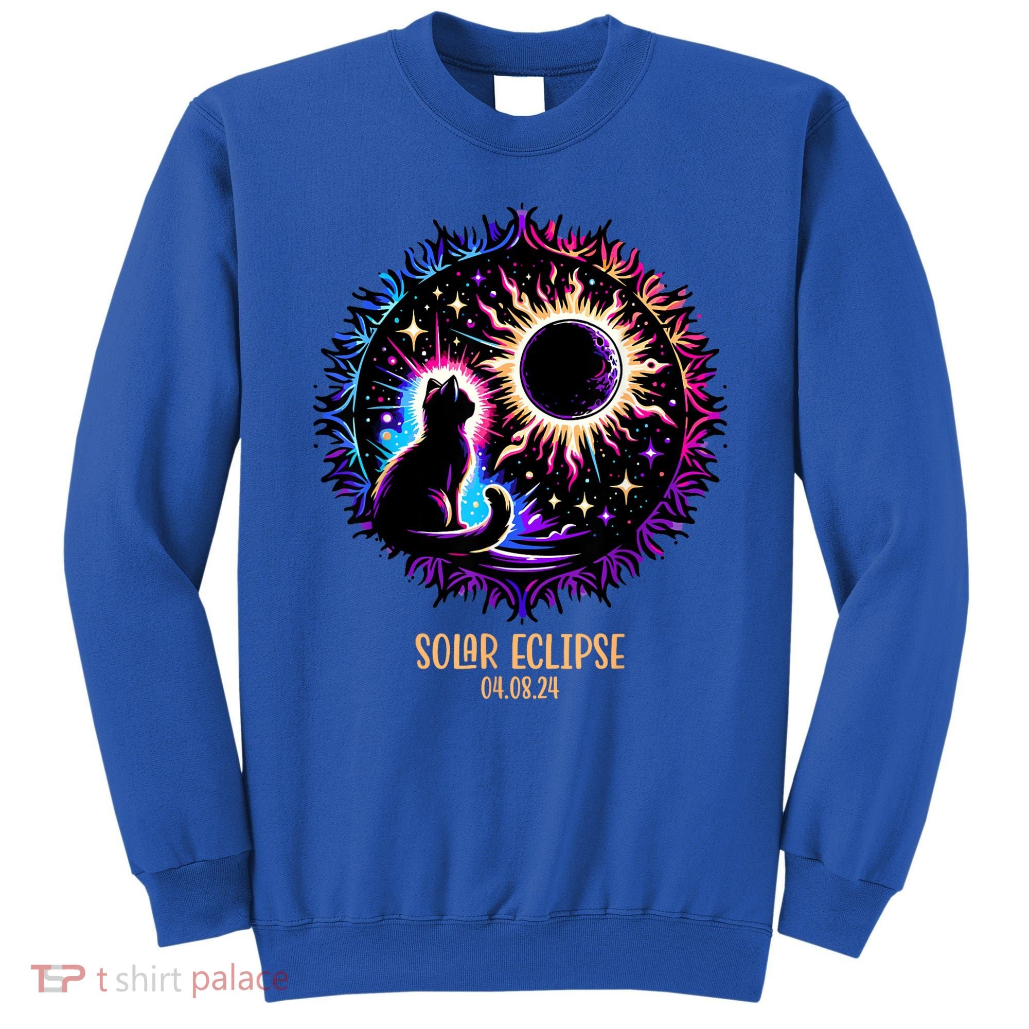 View Totality April 8 2024 Astronomy Cat Lover Solar Eclipse Sweatshirt