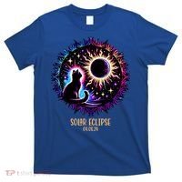 View Totality April 8 2024 Astronomy Cat Lover Solar Eclipse T-Shirt thumb 0