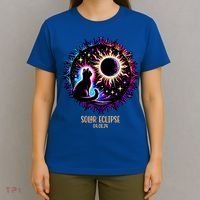 View Totality April 8 2024 Astronomy Cat Lover Solar Eclipse T-Shirt thumb 4