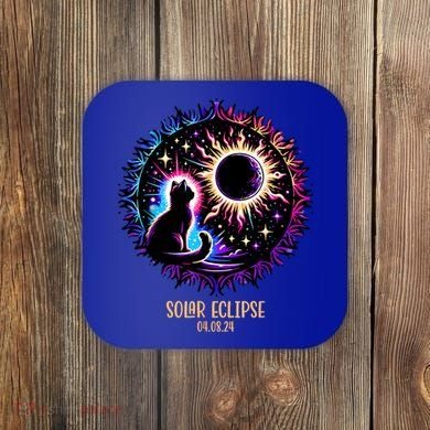 View Totality April 8 2024 Astronomy Cat Lover Solar Eclipse Coaster
