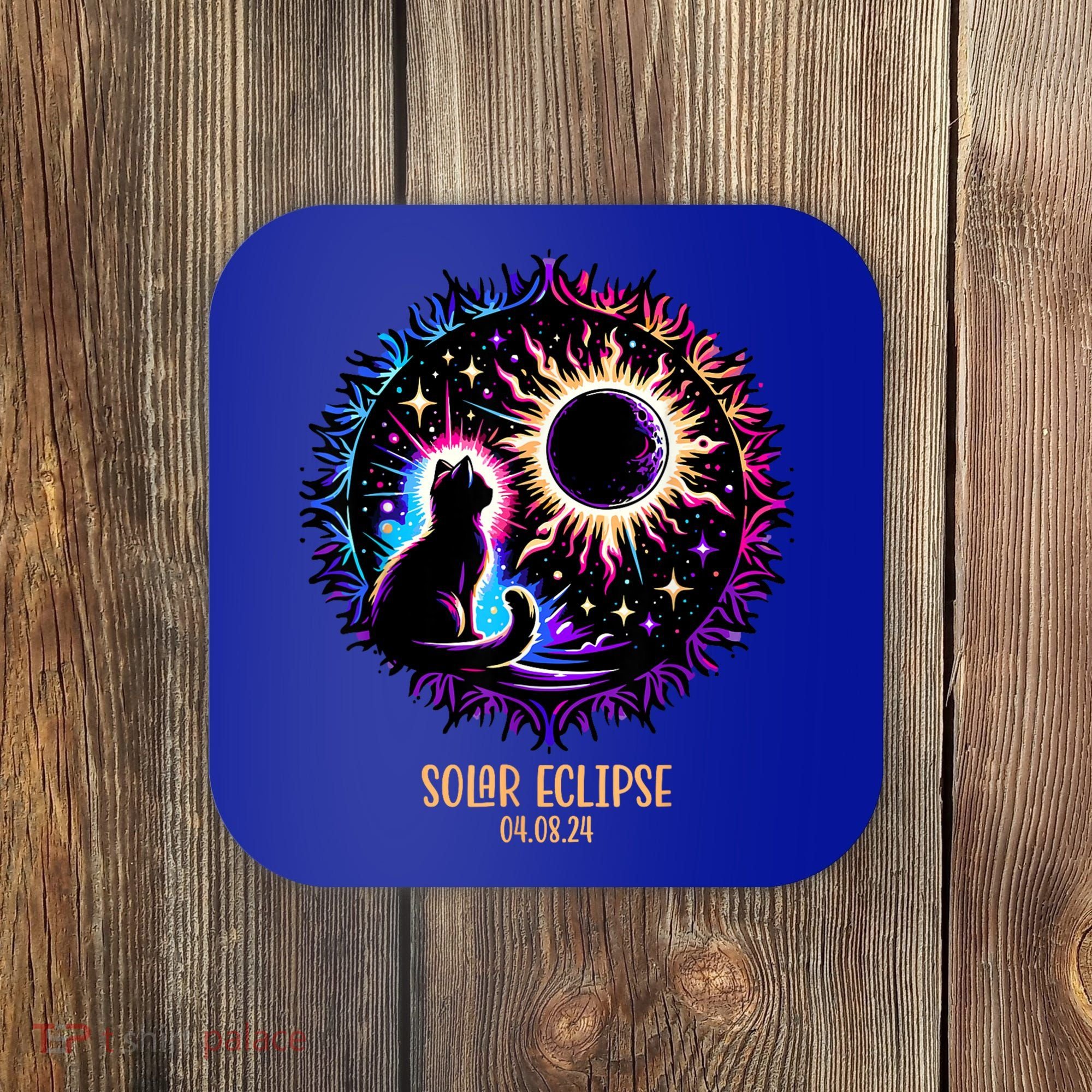 View Totality April 8 2024 Astronomy Cat Lover Solar Eclipse Coaster
