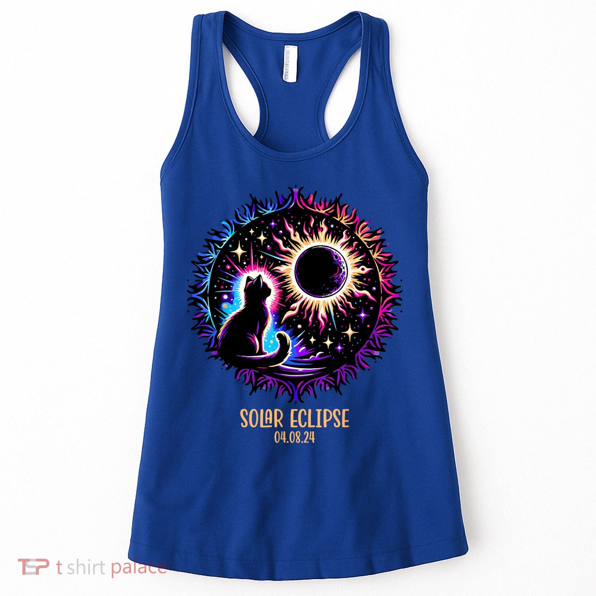 View Totality April 8 2024 Astronomy Cat Lover Solar Eclipse Women's Tank Top