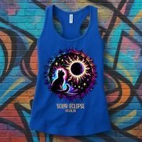 View Totality April 8 2024 Astronomy Cat Lover Solar Eclipse Women's Tank Top thumb 3