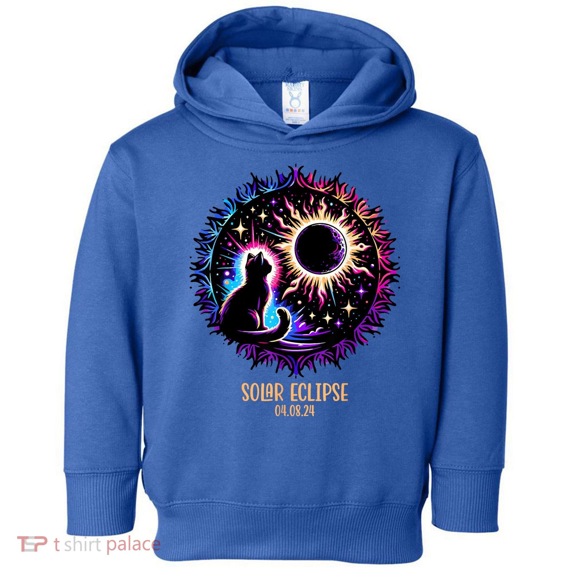 View Totality April 8 2024 Astronomy Cat Lover Solar Eclipse Toddler Hoodie